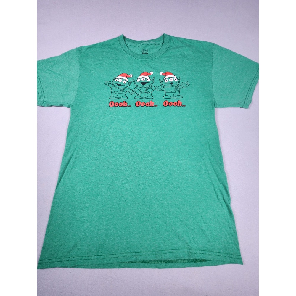 Disney Toy Story 4 Christmas Alien Santa Hat Green T-Shirt Size M